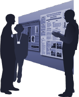 An illustration provides representation of Posters & Exhibits section of website.