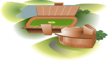 Illustration representing Sports and Recreation section of virtual campus.